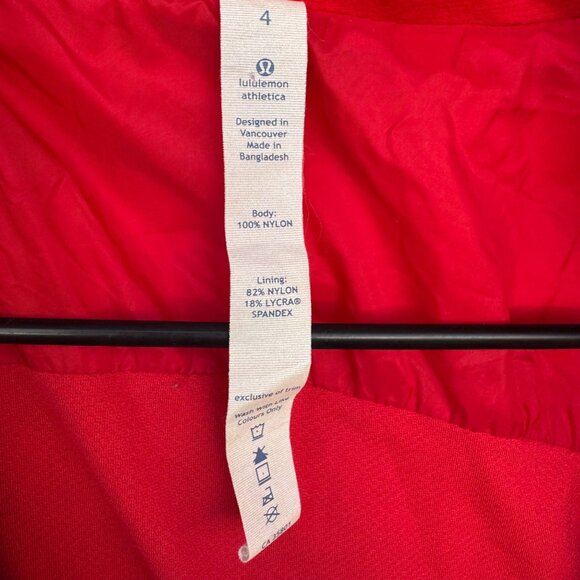 Lululemon Red Puffer Coat Jacket Women's Sz 4 Lightweight Nylon Insulated Zip-Up - Picture 6 of 12